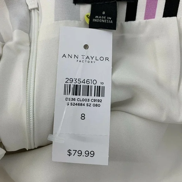 Ann Taylor Factory Multicolor Striped Pencil Skirt Size 8 Career Work Business - Picture 5 of 6